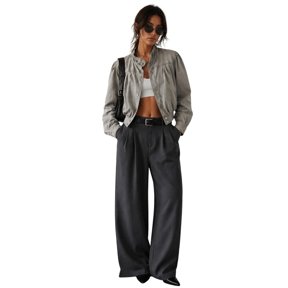 Vintage Learsi Cotton Retro Soft Utility Bomber Jacket Gray L